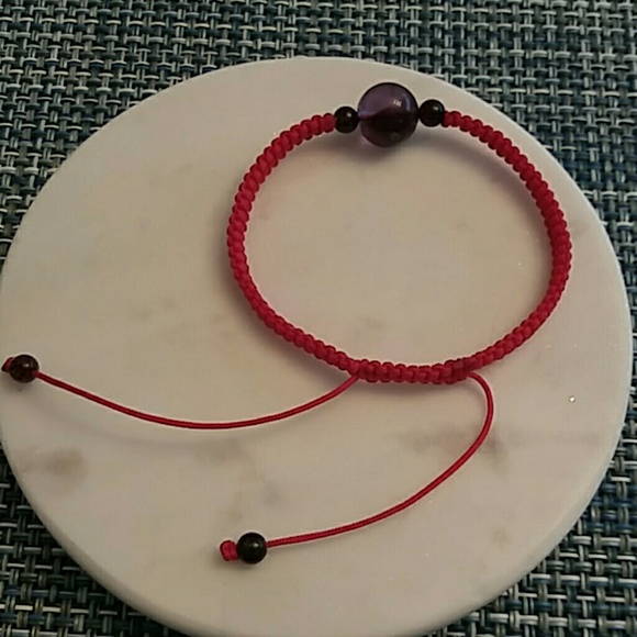 Natural Himalayan Amethyst Red String Bracelet - Picture 5 of 8